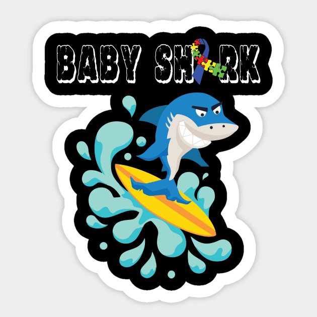 Doo Doo Doo Baby Autism Shark Gift Cute Sticker by mazurprop